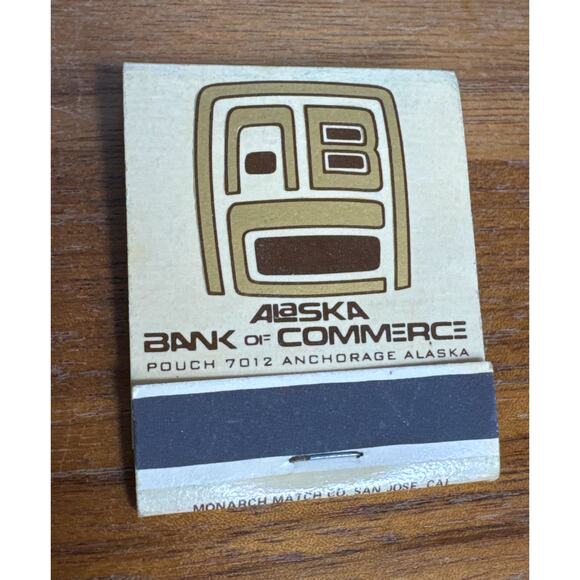 Vintage Alaska Bank of Commerce Anchorage Matchbook Unstruck Full Front Strike - Picture 1 of 5